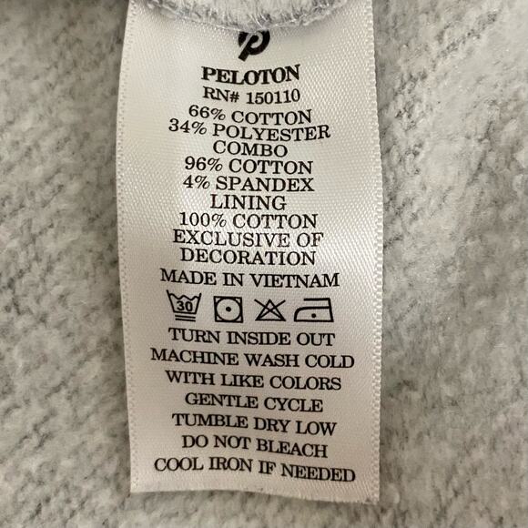 FLAWED NO ZIPPER PELOTON Graphic Hoodie Gray Size Medium Casual Athleisure - Picture 8 of 8